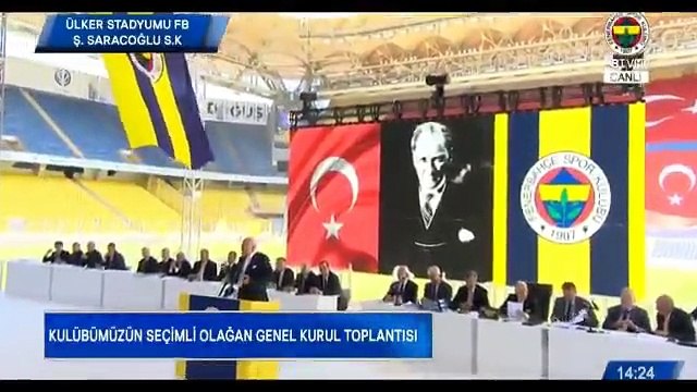 Aziz Yıldırım, Ali Şenin onu tebrik etmesi üzerine, Sayın başkan beni öpüyor. Ben bir yere gitmiyorum, rahat olsun