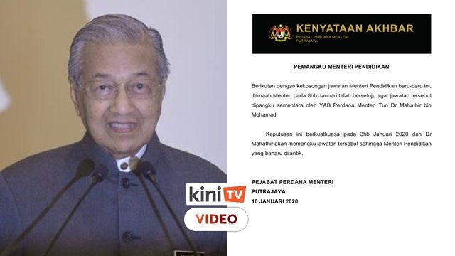 Dr Mahathir pangku jawatan menteri pendidikan