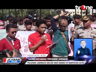 Puluhan Jurnalis Gelar Aksi Damai di Depan Mapolda Aceh