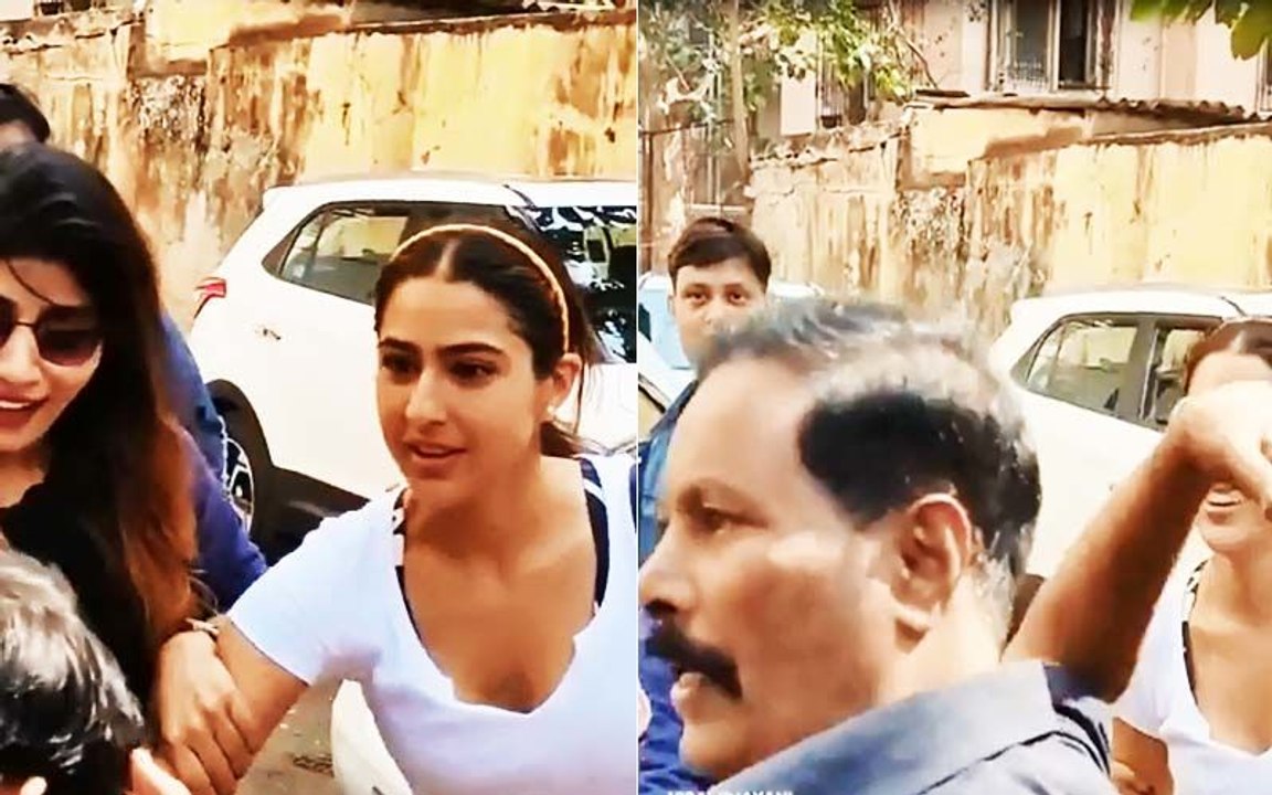 Sara Ali Khan Pulls Back In Shock As A Man Tries To Kiss Her, Security Jumps To Her Rescue