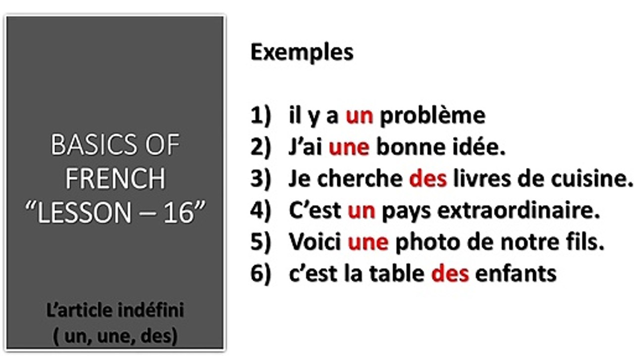 FRENCH: LANGUAGE LEARNING FOR BEGINNERS - LESSON 16 : NOUN