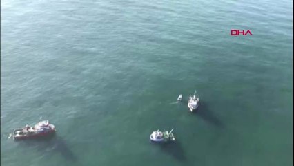 Kilyos açıklarında arama-kurtarma çalışmaları helikopterden görühntülendi