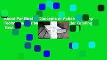 About For Books  Concepts of Pattern Grading: Techniques for Manual and Computer Grading  Best