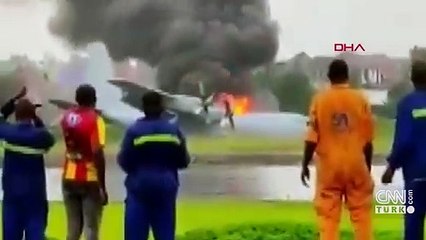 Uçak gövde üzerine iniş yaptı