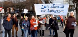 Manifestation des enseignants à Louviers (Eure) contre la réforme des retraites.