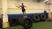Woman Performs Unbelievable Tricks With Hula Hoops