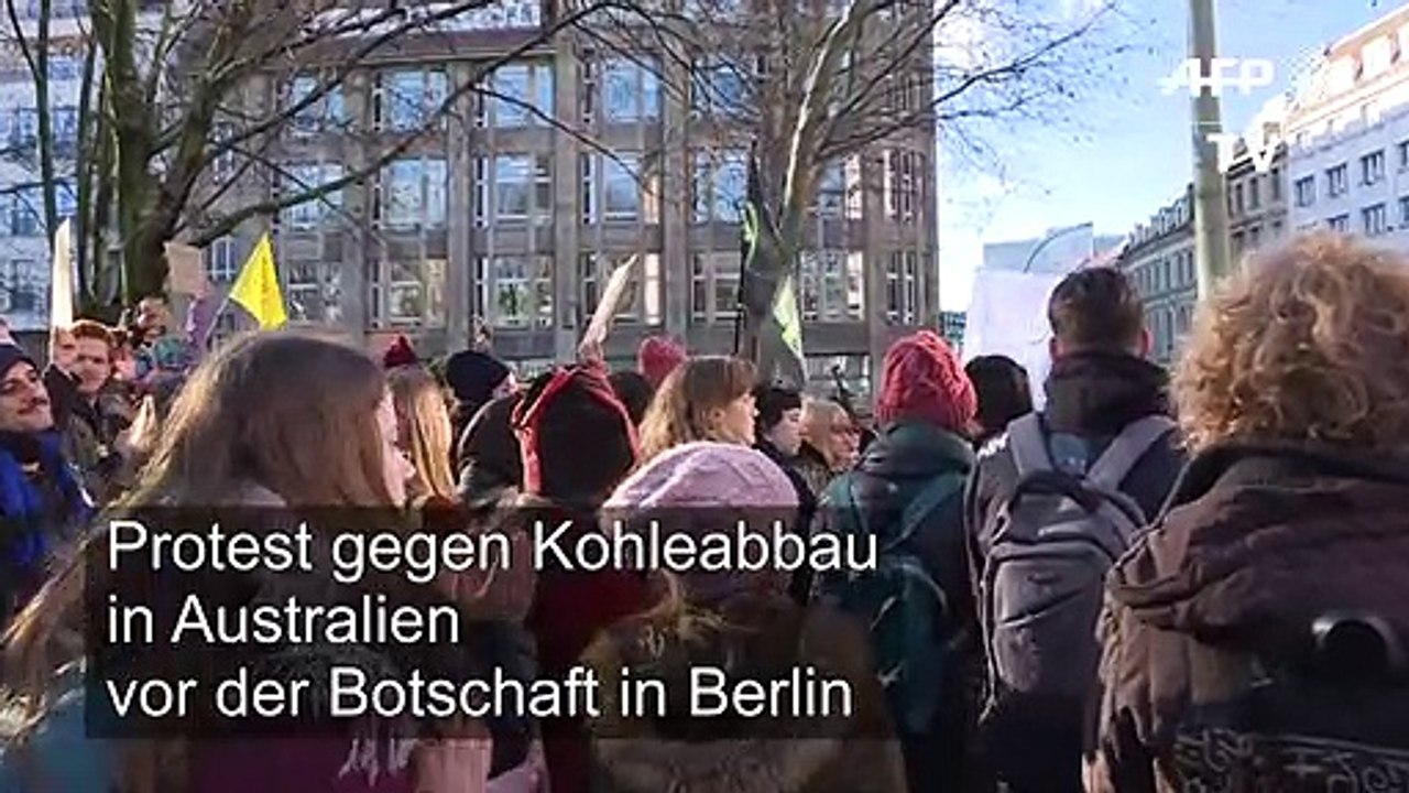 Protest gegen Australiens Kohle- und Klimapolitik in Berlin