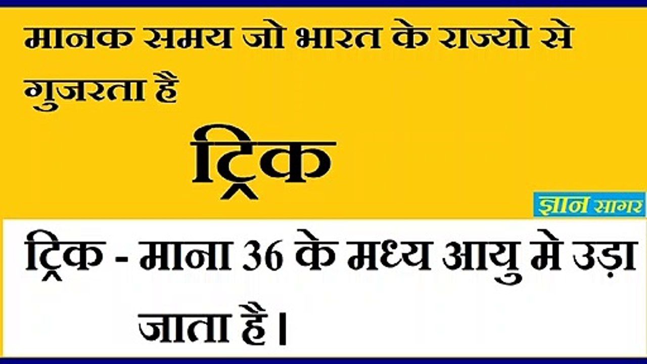 Gk Tricks In Hindi | Manak Samay Trick | Gyan Sagar | Railway Gk | NTPC | Tricks