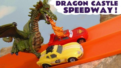 Download Video: Hot Wheels Dragon Racing Challenge with Disney Pixar Cars 3 Lightning McQueen Funlings Race with Toy Story 4 Forky and Frozen 2 Elsa Full Episode English