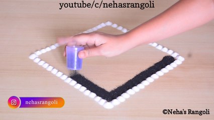 Easy And Quick Rangoli Design For Makar Sankranthi 2020 | Happy Pongal | Kite Rangoli  Black Rangoli