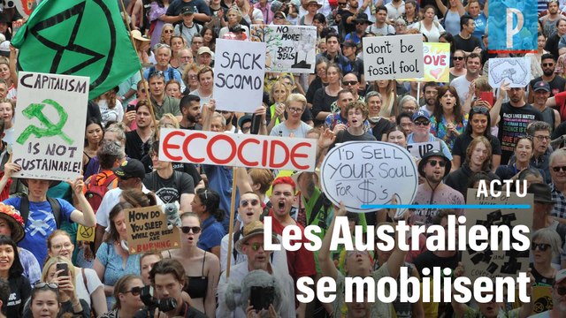 Choqués par les incendies, 20 000 Australiens manifestent pour le climat
