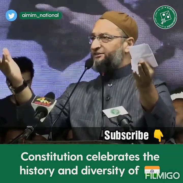 Owaisi ने बताई यह बात की ओरिजिनल संविधान मे टीप...