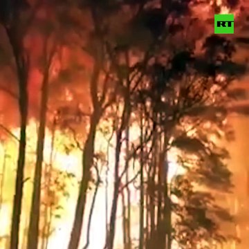 Violenta tormenta que sorprende a los bomberos durante los incendios forestales sin control en Nueva Gales Del Sur, Australia