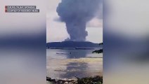 View of Taal Volcano ash column from Talisay, Batangas