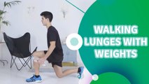 Walking lunges with weights - Fit People