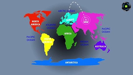 7 Continents of the World Map