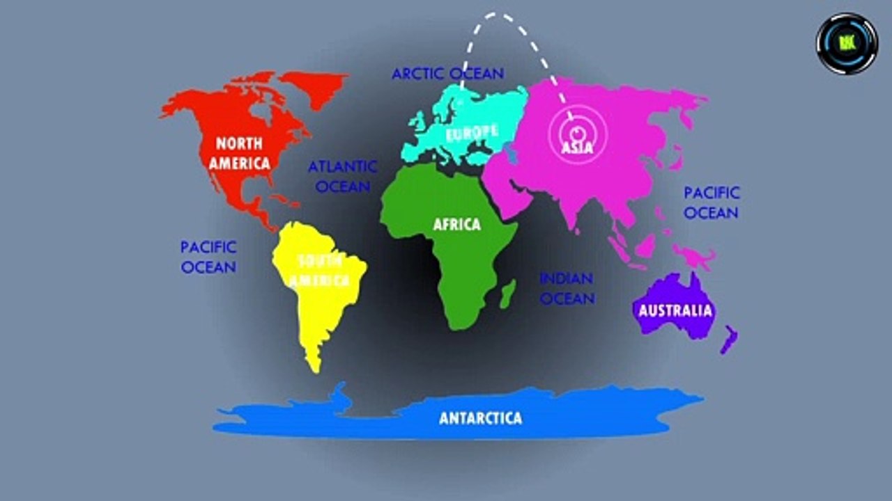 7 Continents of the World Map