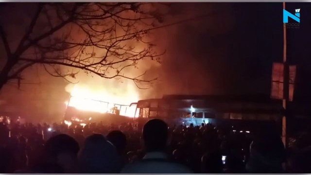 20 feared dead after bus catches fire in UP's Kannauj