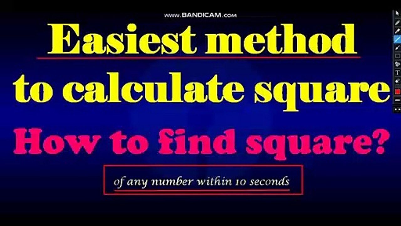 square af any number within 5 second for sbi clerk and all other compitative exams