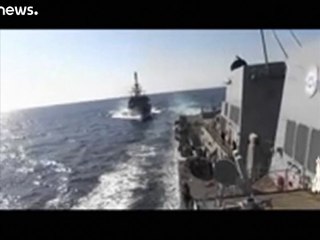 Video: Rusya Donanması'na ait geminin Amerikan savaş gemisine 'saldırganca yaklaştığı' iddiası