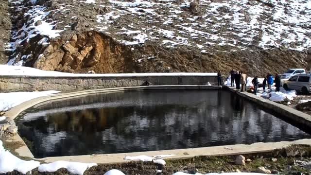 Dondurucu soğukta buz gibi havuza girip yüzdüler