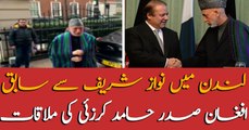 Former Afghan President Hamid karzai meet Nawaz Sharif in London