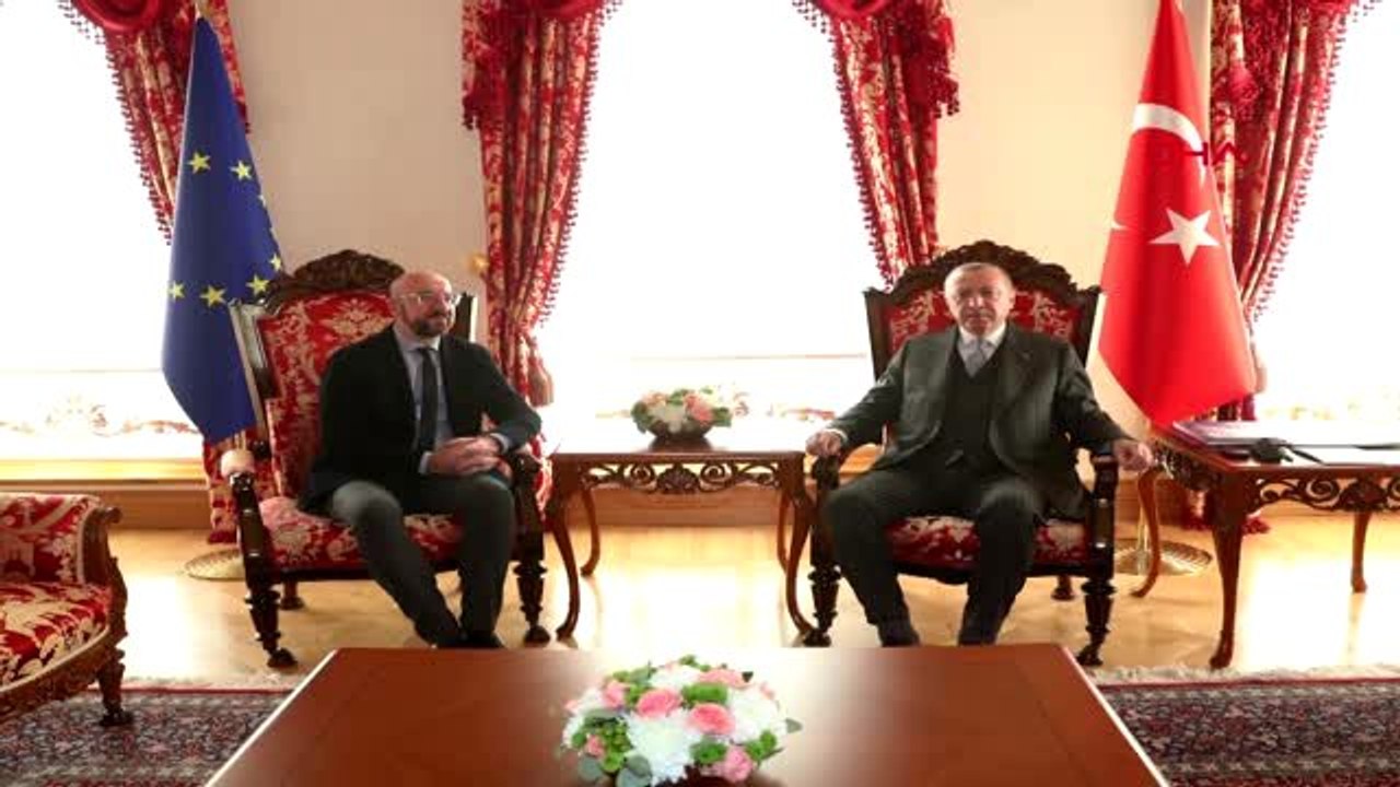 İstanbul-cumhurbaşkanı erdoğan ab konseyi başkanı mıchel'i kabul ediyor