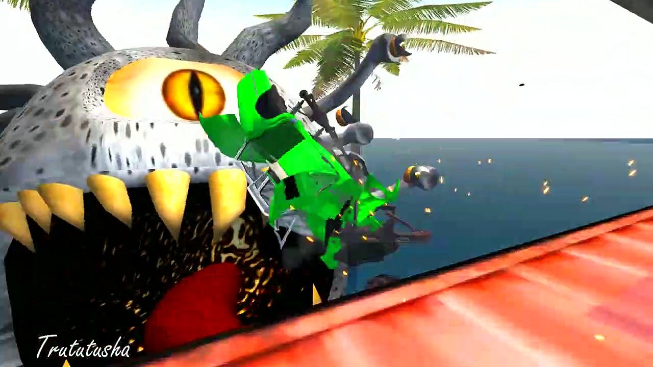 Stair Jumps Down Crashes Into Pool with Giant Monster - BeamNG drive