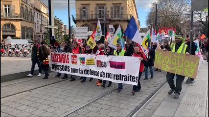 A Mulhouse, manifestation contre la réforme des retraites
