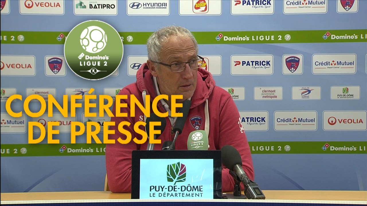 Conférence de presse Clermont Foot - ESTAC Troyes (3-2) : Pascal GASTIEN (CF63) - Laurent BATLLES (ESTAC) - 2019/2020