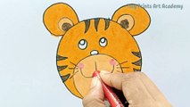 Drawing Using Circles, Easy drawing with the help of Circles, Basic drawing for kids, drawing with Circles, cute animal faces using Circles