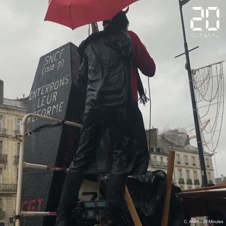 Réforme des retraites: Les cheminots de la CGT ambiancent les manifestations à Rennes