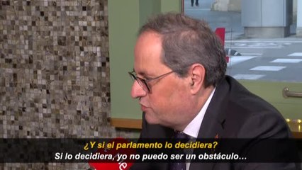 Torra dice que si el Parlament le desautoriza tras sentencia firme del Supremo, convocará elecciones
