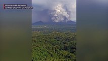 View from Laurel, Batangas as Taal Volcano spews ash