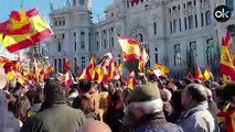 Manifestación España Existe frente al Ayuntamiento de Madrid