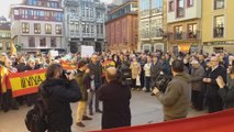 Concentración de 'España Existe' en la Plaza del Ayuntamiento de Oviedo