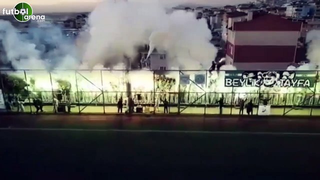 Amatör maçta muhteşem tribün şov