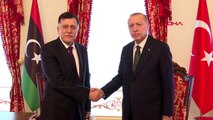 Cumhurbaşkanı erdoğan libya başbakanı el sarraç ile görüşüyor
