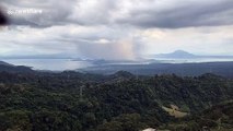 Timelapse clip shows Taal Volcano spewing ash in Philippines