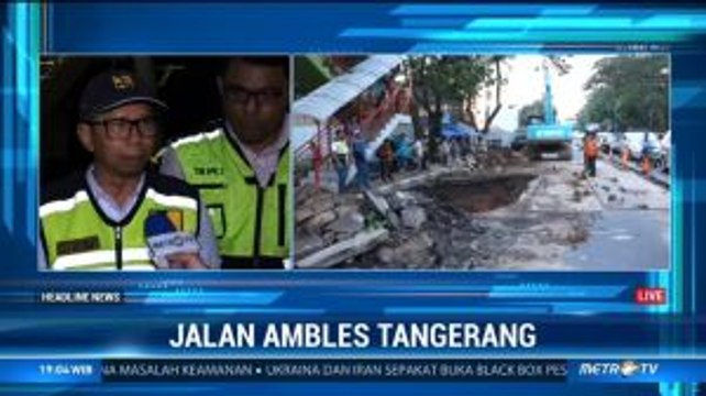 Jalan Ambles di Daan Mogot Akibat Pipa PDAM Bocor
