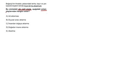 Sıradışı Analiz Yayınları TYT 3. Deneme Sınavı - Türkçe 2. Soru