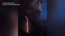 Lightning follows Taal Volcano eruption, ash spews continue