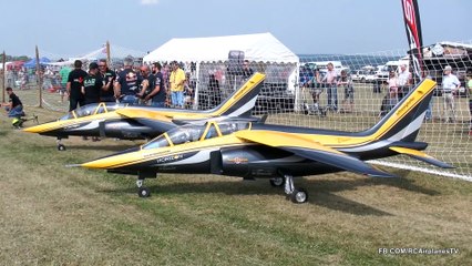 STUNNING GIGANTIC XXXL RC ALPHA JET 2X 110KG SCALE 1-2,58 MODEL TWIN TURBINE ALPHAJET FLIGHT DEMO