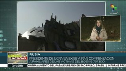 Ucrania: presidente exige a Irán compensación por muerte de pasajeros