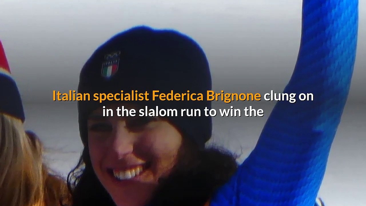 Federica Brignone wins World Cup combined as Shiffrin crashes out