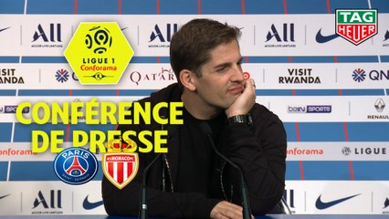 Conférence de presse Paris Saint-Germain - AS Monaco (3-3) : Thomas TUCHEL (PARIS) - Robert MORENO (ASM) / 2019-20