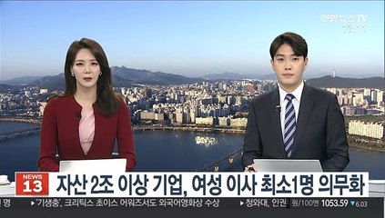 자산 2조이상 기업, 여성 이사 최소1명 의무화