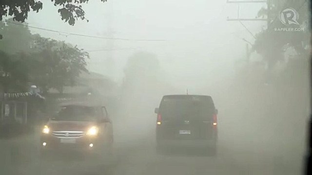Ashfall in Taal-Bauan Road as of 12:50 pm Monday