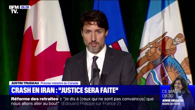 Crash en Iran: Justin Trudeau promet que justice sera faite aux familles des victimes