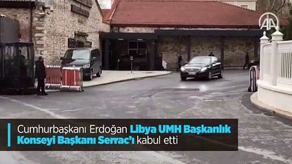 Cumhurbaşkanı Erdoğan Libya UMH Başkanlık Konseyi Başkanı Serrac'ı kabul etti